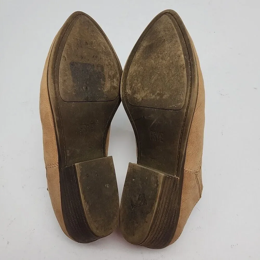 Frye Shoe Bootie Women 9.5 Brown Suede Leather Mule Slip On 2